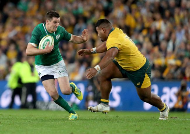 Johnny Sexton with Taniela Tupou