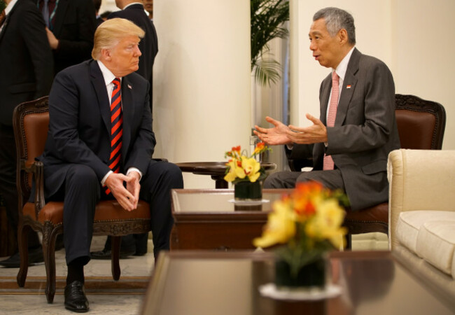 SINGAPORE-TRUMP-LEE HSIEN LOONG-MEETING