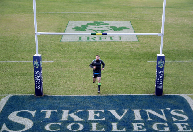 A view of Cian Healy during training