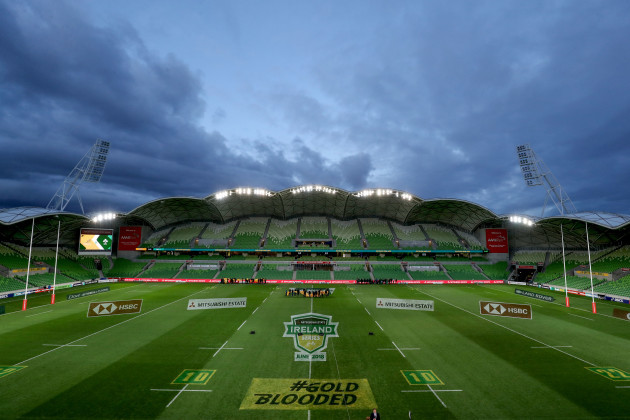 A view of AAMI Park ahead of the game