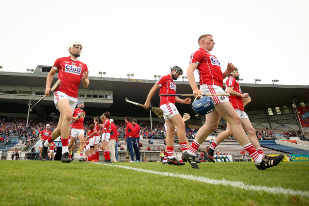 The Cork team take to the field