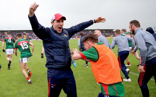 Mike Solan celebrates at the final whistle