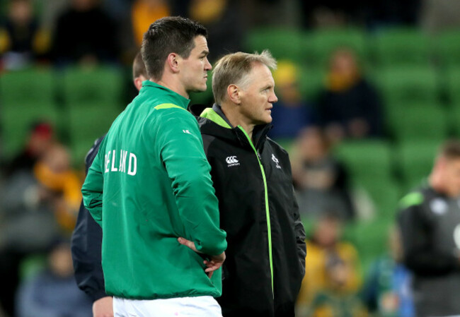 Johnny Sexton with Joe Schmidt
