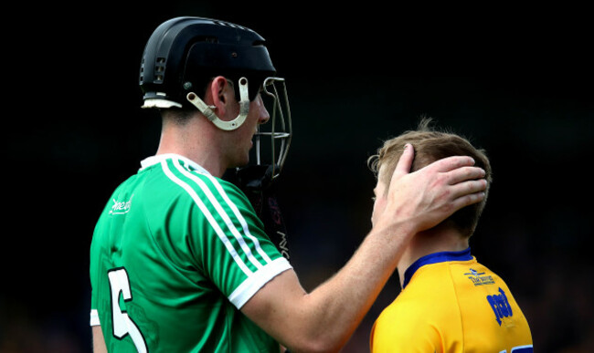 Podge Collins with Diarmaid Byrnes after the game
