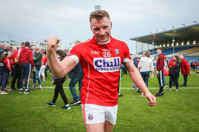 Brian Hurley celebrates after the game