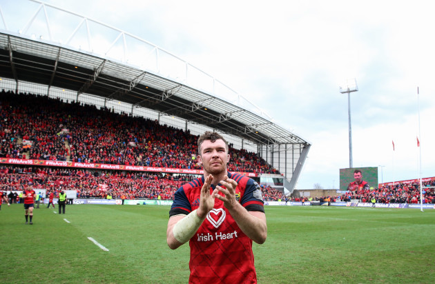 Peter O'Mahony celebrates after the game