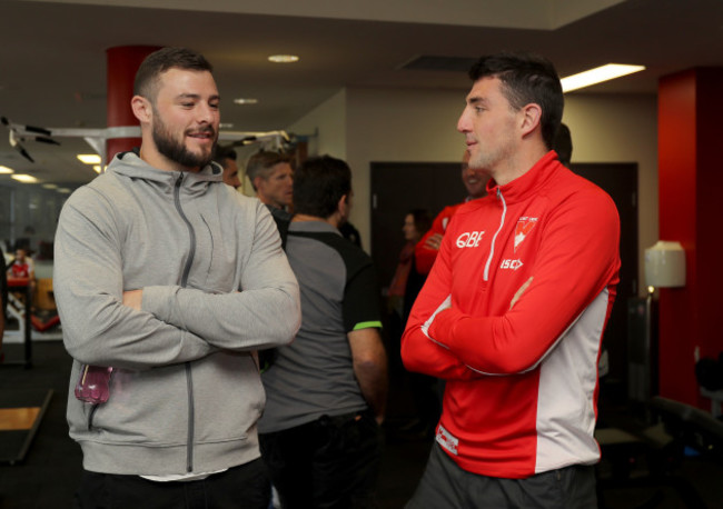 Robbie Henshaw with Colin O'Riordan