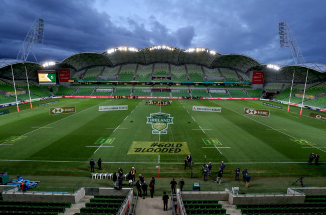 A view of AAMI Park ahead of the game