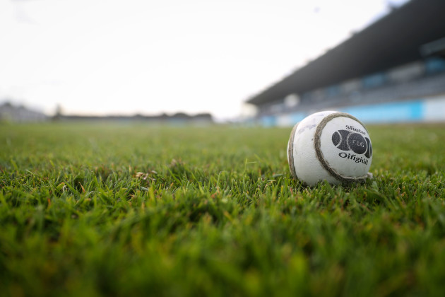 A detailed view of a sliotar at Parnell Park