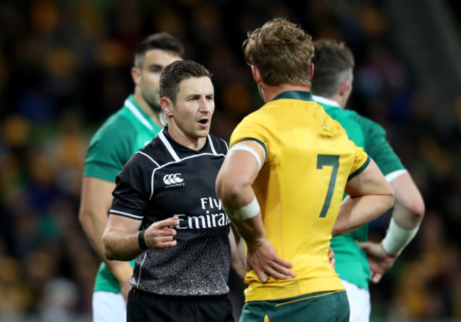 Michael Hooper with Referee Paul Williams