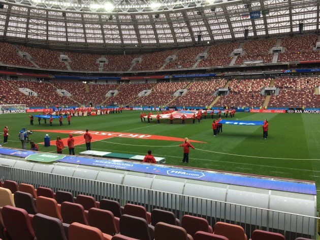 Preparation for Opening Ceremony at Luzhniki Stadium