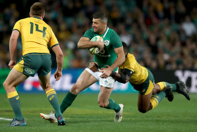 Rob Kearney with Samu Kerevi and Dane Haylett-Petty