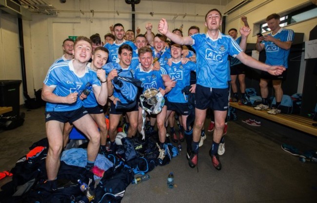 Cillian O’Shea and Con O’Callaghan lift the trophy