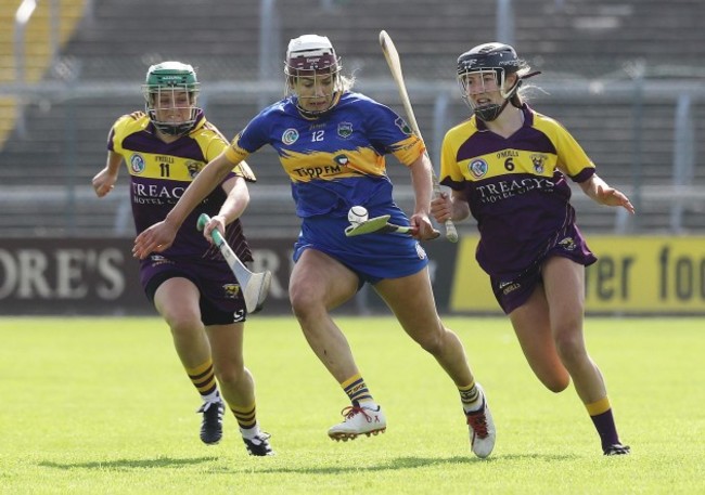 Stacey Kehoe and Ciara O'Connor tackle Orla O'Dwyer