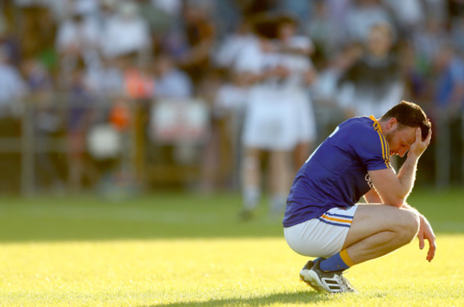 Donal McElligott dejected after the game