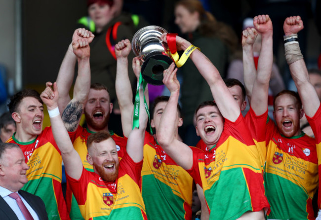 Richard Coady and Diarmuid Byrne lift the trophy