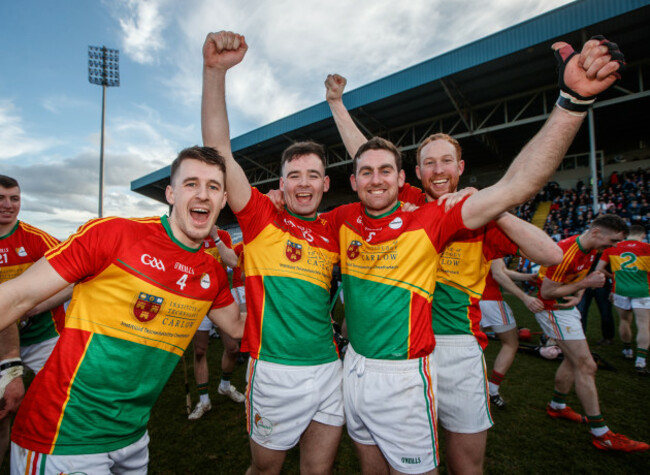 Michael Doyle, Martin Kavanagh, Eoin Nolan and Paul Coady celebrate