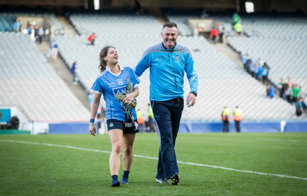 Mick Bohan and Noelle Healy celebrate
