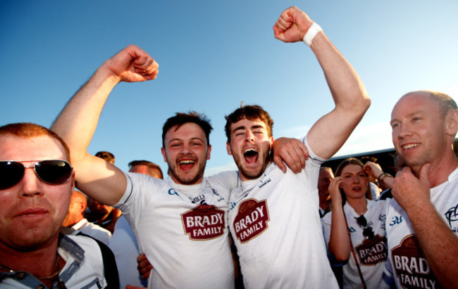 Pascall Connell and Mark Sherry celebrate after the game