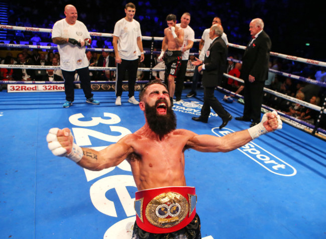 Jono Carroll celebrates winning