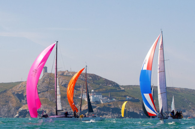 Boats at the start of the race at Wicklow Head