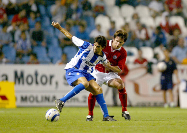 Stuart Byrne with Juan Carlos Valeron