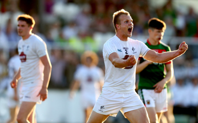 Peter Kelly celebrates at the final whistle