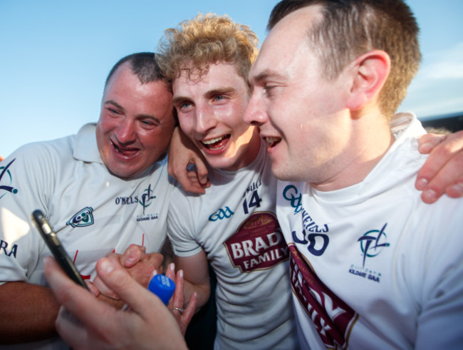 Daniel Flynn celebrates after the game