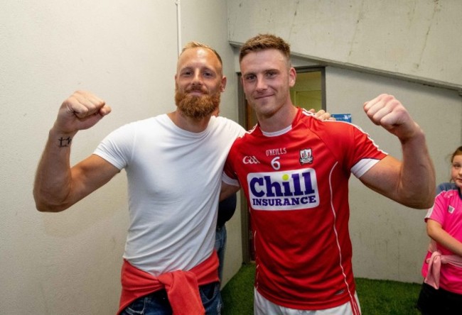 David Meyler celebrates with Eoin Cadogan