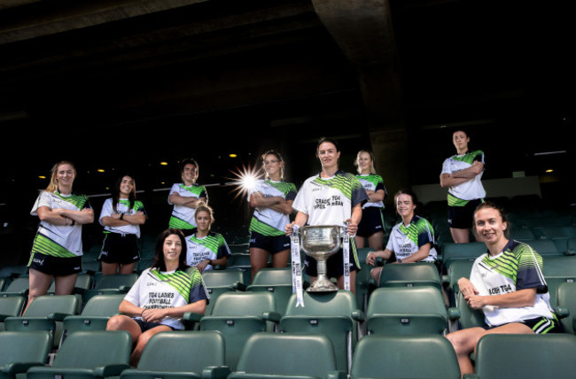Players at yesterday's TG4 All-Ireland Championship launch.