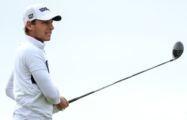 Joakim Lagergren tees off on the eighth hole