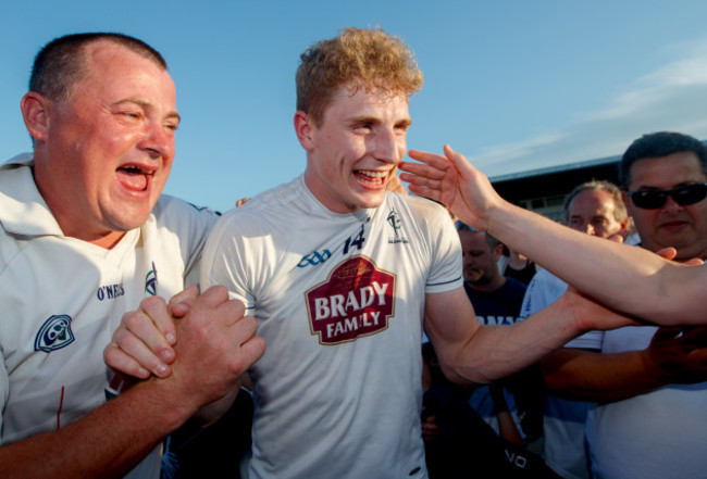 Daniel Flynn celebrates after the game