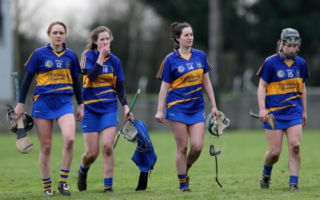 Sarah Fryday, Mirian Campion, Caoimhe Maher and Mairead Teehan dejected