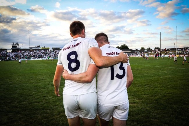 Neil Flynn and Kevin Feely celebrate after the game