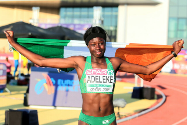 Rhasidat Adeleke celebrates winning gold