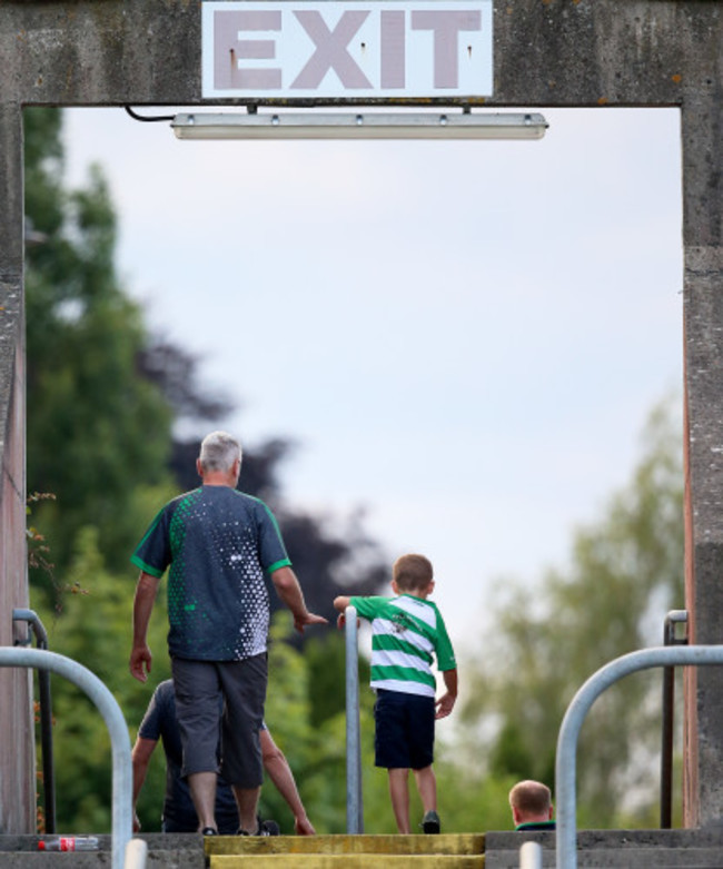 Fermanagh fans exit the stadium