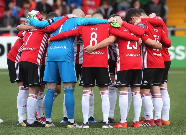 Derry team huddle