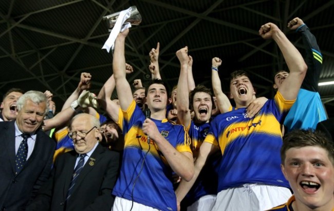 Colin O'Riordan lifts the trophy