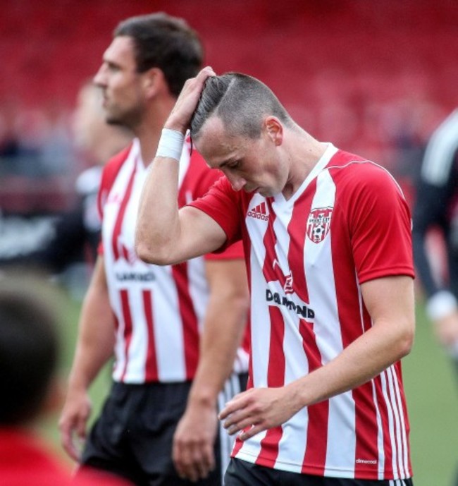 Aaron McEneff dejected after the game