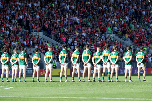 Kerry team during the national anthem