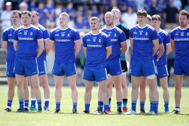 Monaghan team during the national anthem