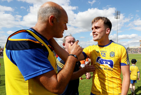 Liam McHale and Enda Smith celebrates after the game