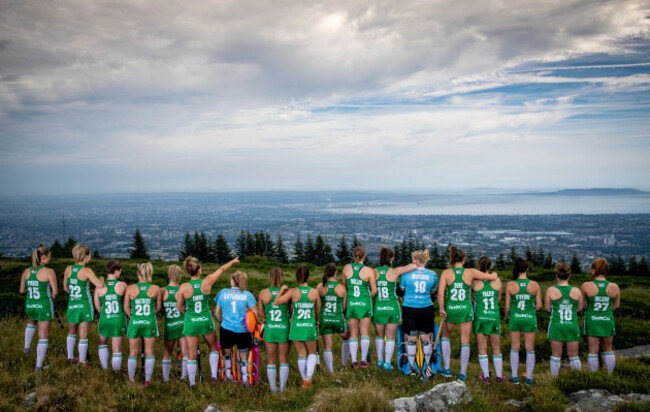 The Ireland Women's Hockey Team at today's announcement