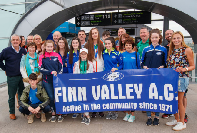 Summer Lecky with family and friends from Finn Valley A.C