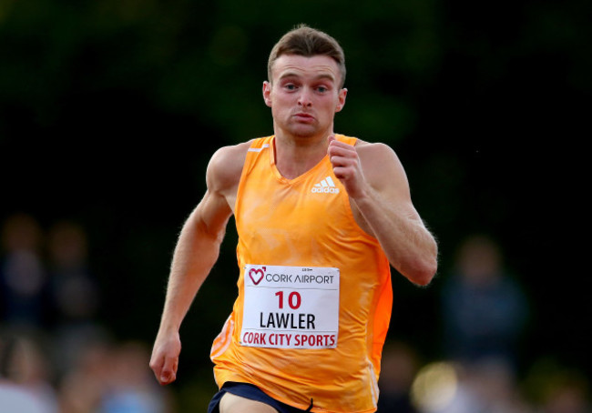 Marcus Lawlor sets a personal best in the mens 200m