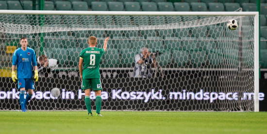 Connor McCormack speaks to Peter Cherrie after Cork conceded their first goal