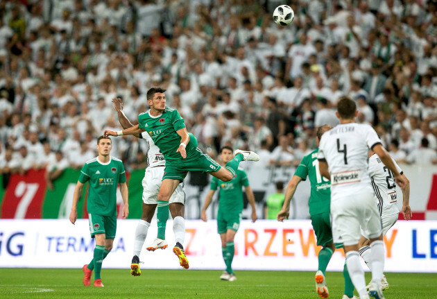 Graham Cummins wins a header