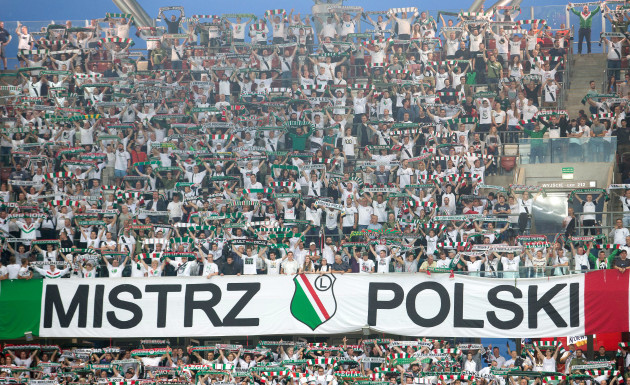 Legia fans during the game