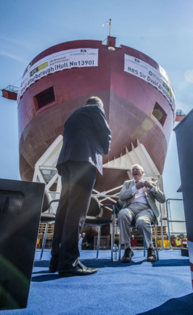 RRS Sir David Attenborough hull launch