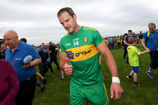 Michael Murphy celebrates after the game